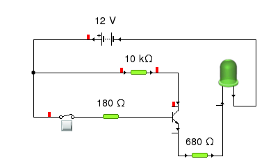 Yenka transistor switch